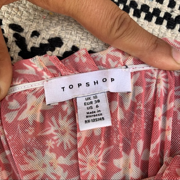 Topshop Cropped Mesh Peasant Top size 6 - Picture 4 of 5